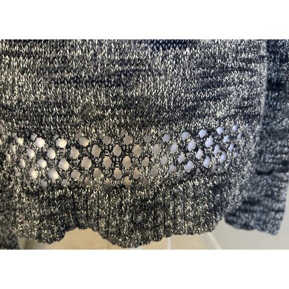 Women Marble Blue Knit Sweater Coastal Nautical Beach Sailor Casual Westport M - Picture 8 of 13